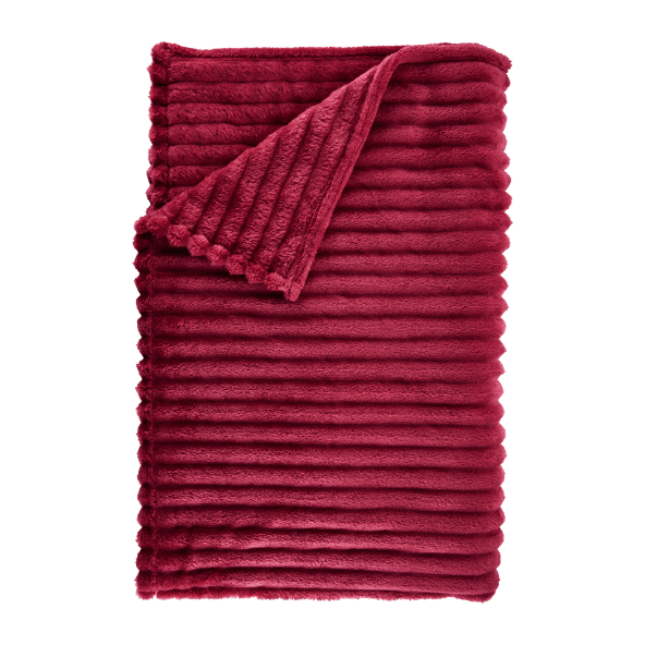 HOME CREATION Koc flanelowy prążkowany