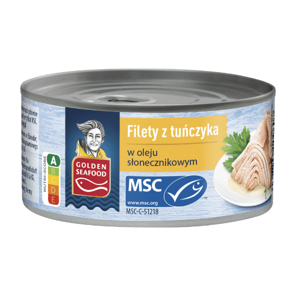GOLDEN SEAFOOD Filety z tuńczyka w oleju słonecznikowym