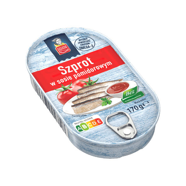 GOLDEN SEAFOOD Szproty w sosie pomidorowym