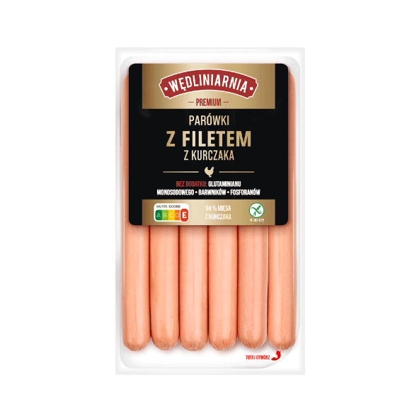 WĘDLINIARNIA PREMIUM Parówki z filetem z kurczaka