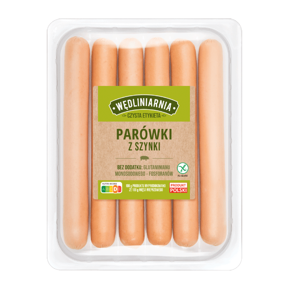 WĘDLINIARNIA CZYSTA ETYKIETA Parówki z szynki