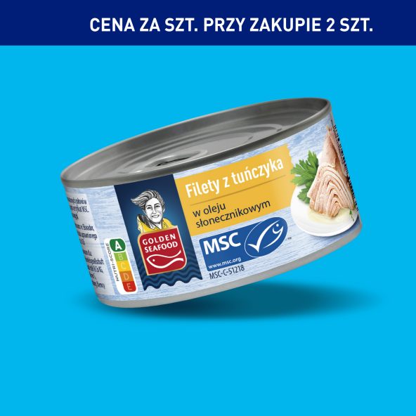 GOLDEN SEAFOOD Filety z tuńczyka w oleju słonecznikowym
